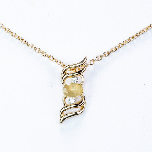 Arany tónusú Emporia Ötvözetű Nyaklánc Fehér Emporia® Kristállyal ( Nyaklánc+Medál )