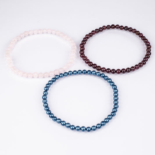 Nugget Szett Rózsakvarccal és Vörös Gránáttal ( Karkötő )