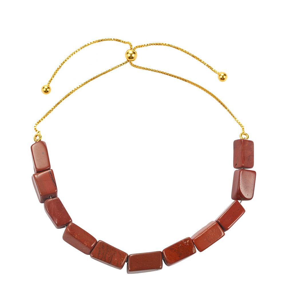 Arannyal Bevont Ezüst Karkötő Vörös Jáspissal