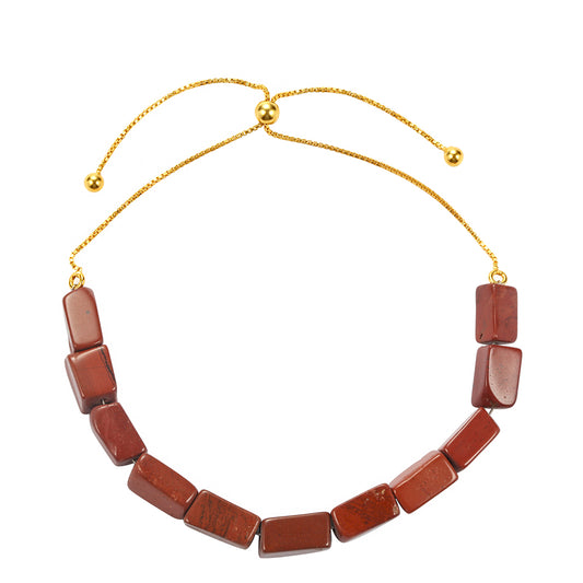 Arannyal Bevont Ezüst Karkötő Vörös Jáspissal