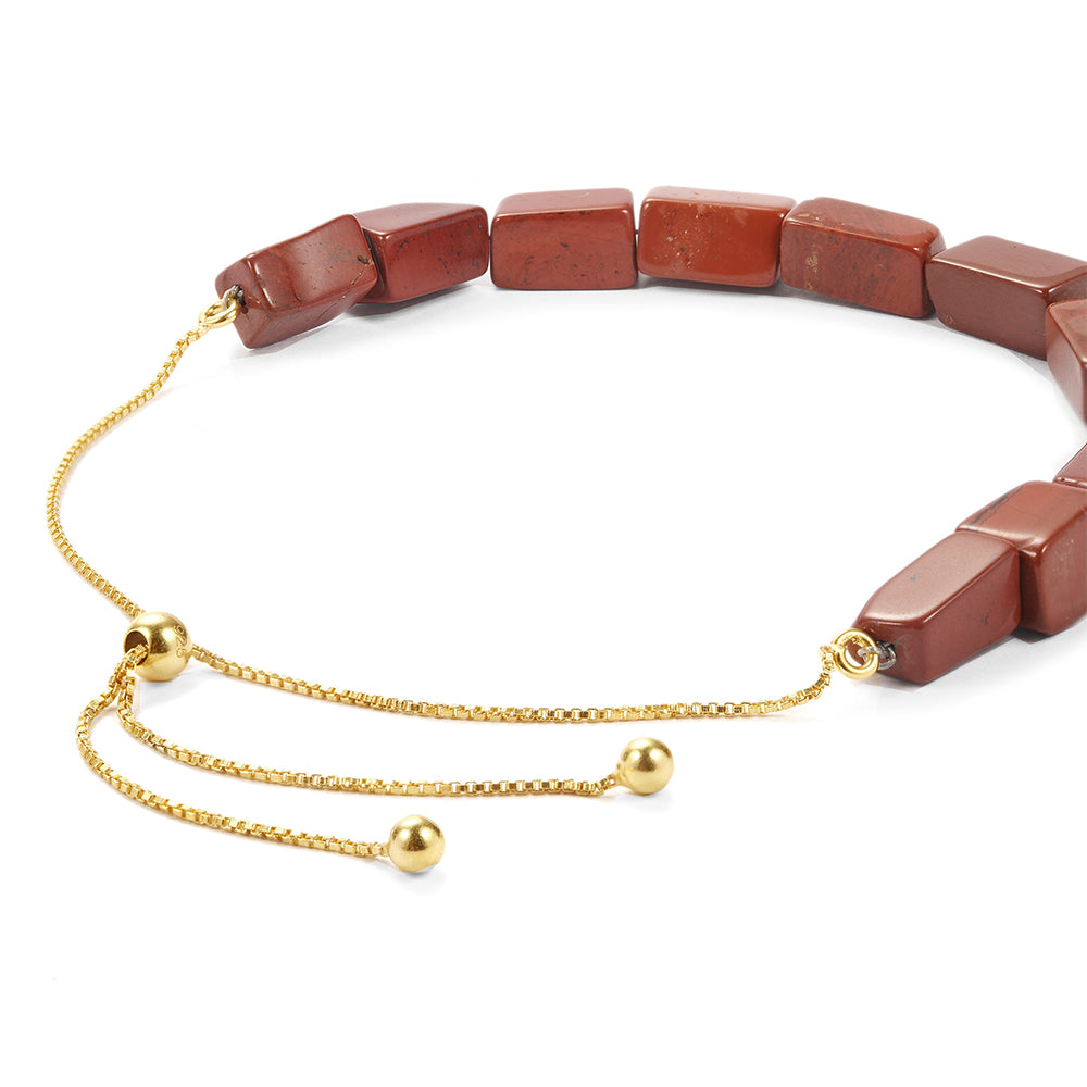 Arannyal Bevont Ezüst Karkötő Vörös Jáspissal 3 