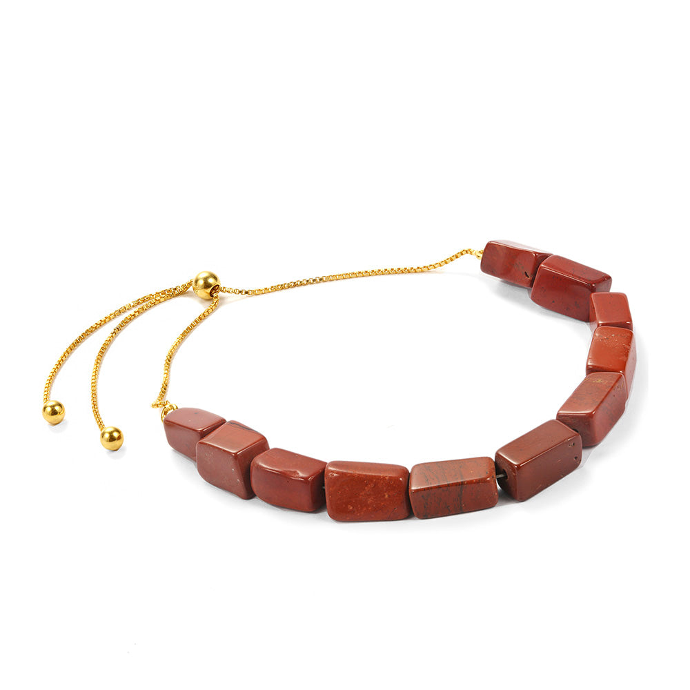 Arannyal Bevont Ezüst Karkötő Vörös Jáspissal 1 