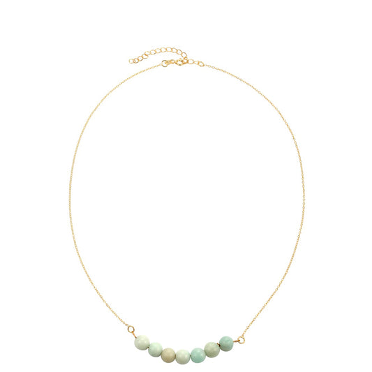 Arannyal Bevont Ezüst Nyaklánc Amazonittal