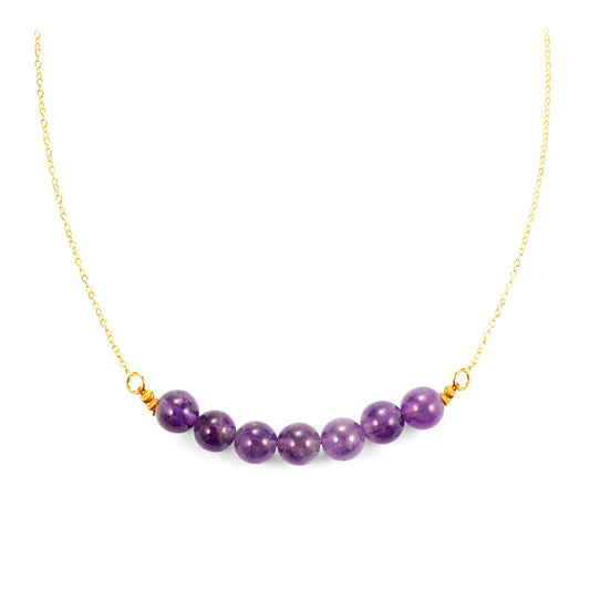 Arannyal Bevont Ezüst Nyaklánc Brazil Ametiszttel