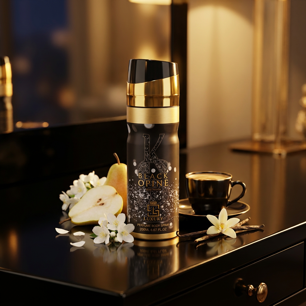 Black Opine parfümös testspray 200 ml – virágos-gourmand női illat 2 