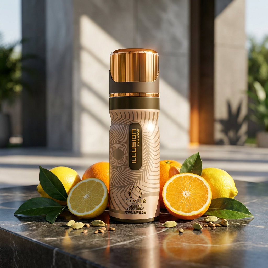 Illusion parfümös testspray 200 ml – citrusos-fűszeres uniszex illat