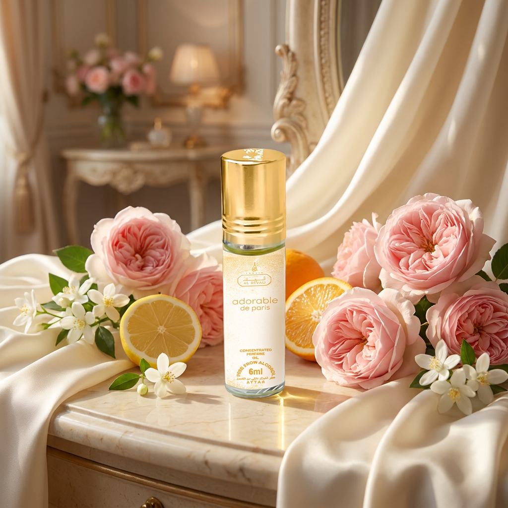 Adorable de Paris Al Riyad golyós parfümolaj 6 ml – virágos-citrusos női illat 4 