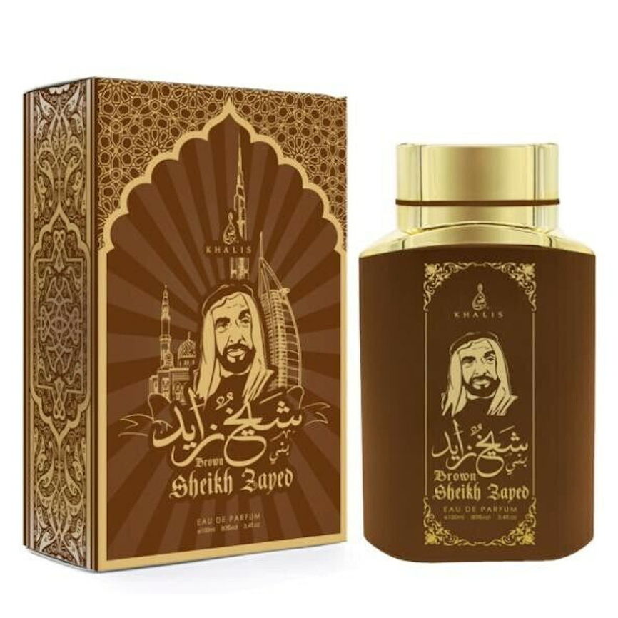 100 ml Eau de Perfume SHEIKH ZAYED BROWN Oud és Vanília Illat Férfiaknak