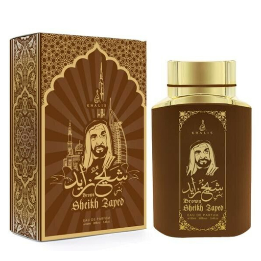 100 ml Eau de Perfume SHEIKH ZAYED BROWN Oud és Vanília Illat Férfiaknak