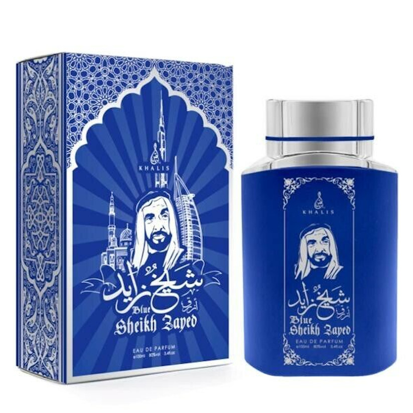 100 ml Eau de Perfume SHEIKH ZAYED BLUE Pézsmás Oud Illat Férfiaknak 1 