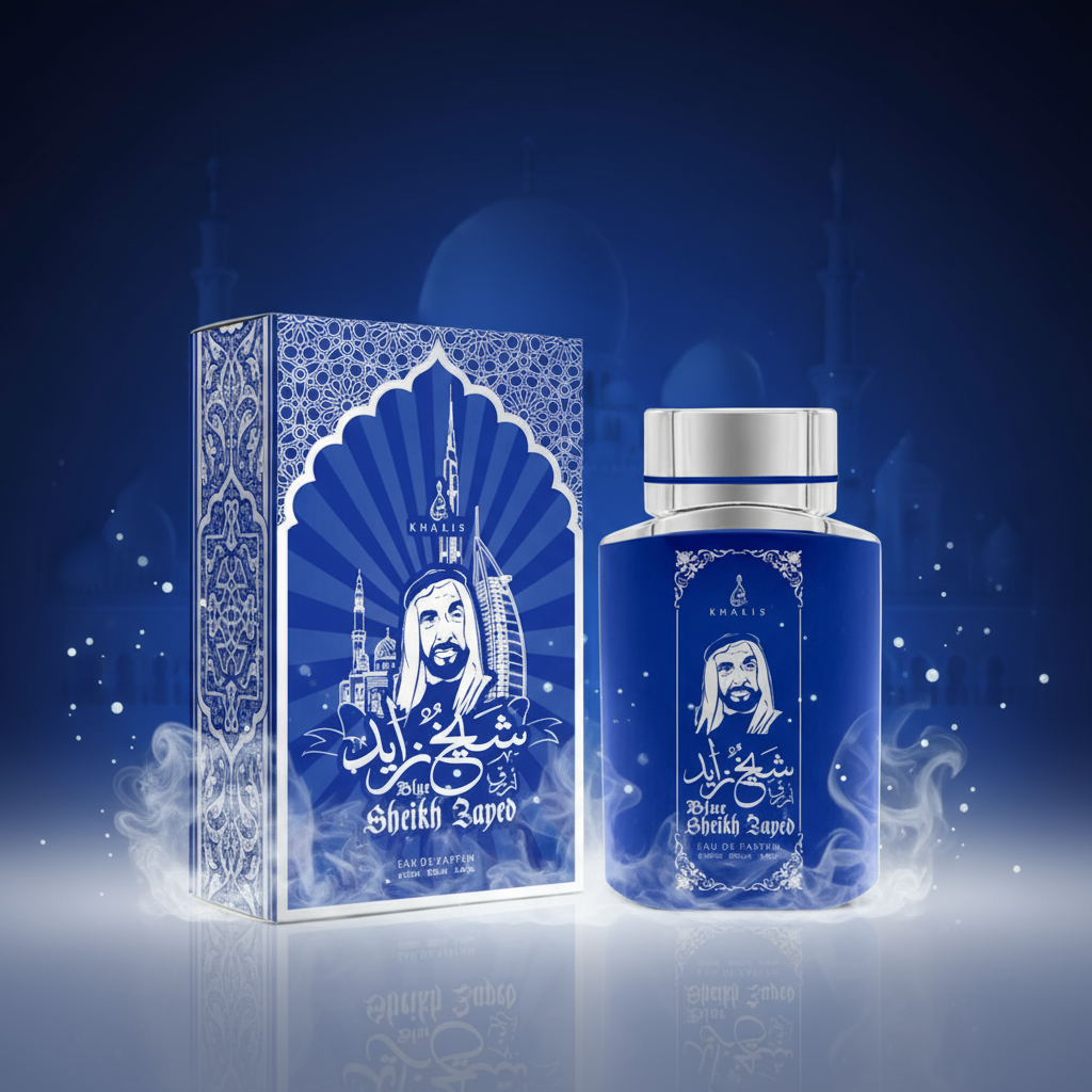 100 ml Eau de Perfume SHEIKH ZAYED BLUE Pézsmás Oud Illat Férfiaknak 2 