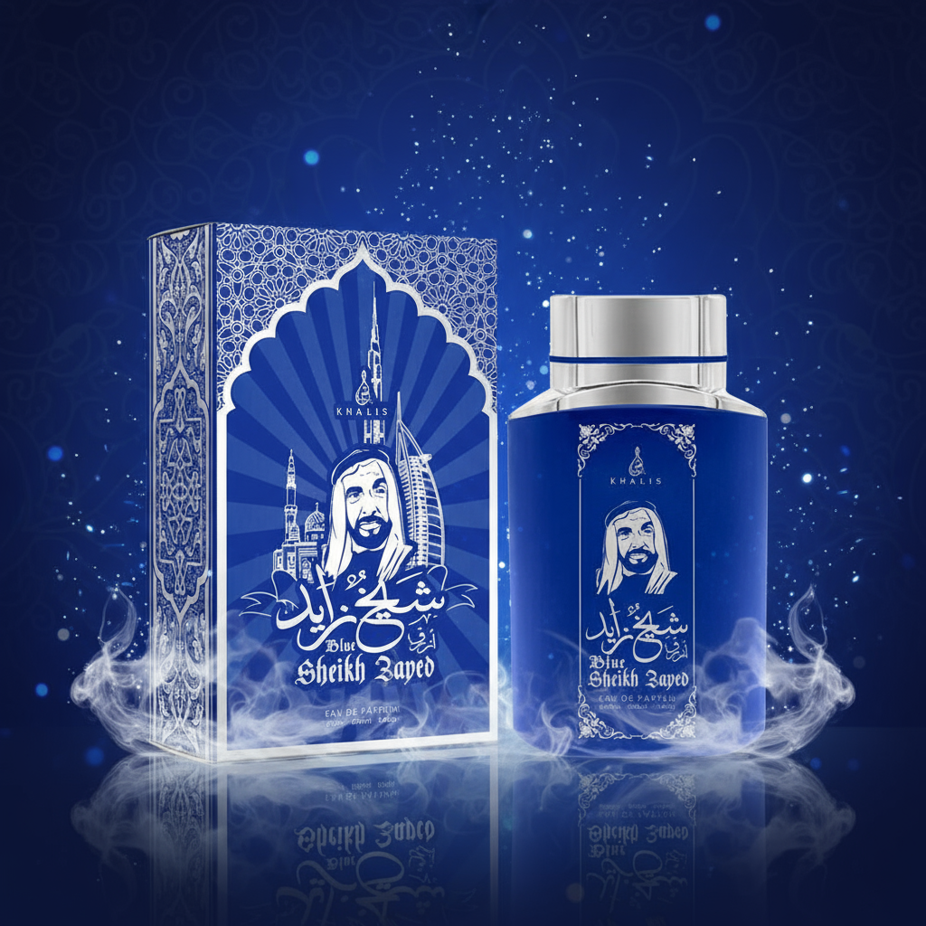 100 ml Eau de Perfume SHEIKH ZAYED BLUE Pézsmás Oud Illat Férfiaknak 1 