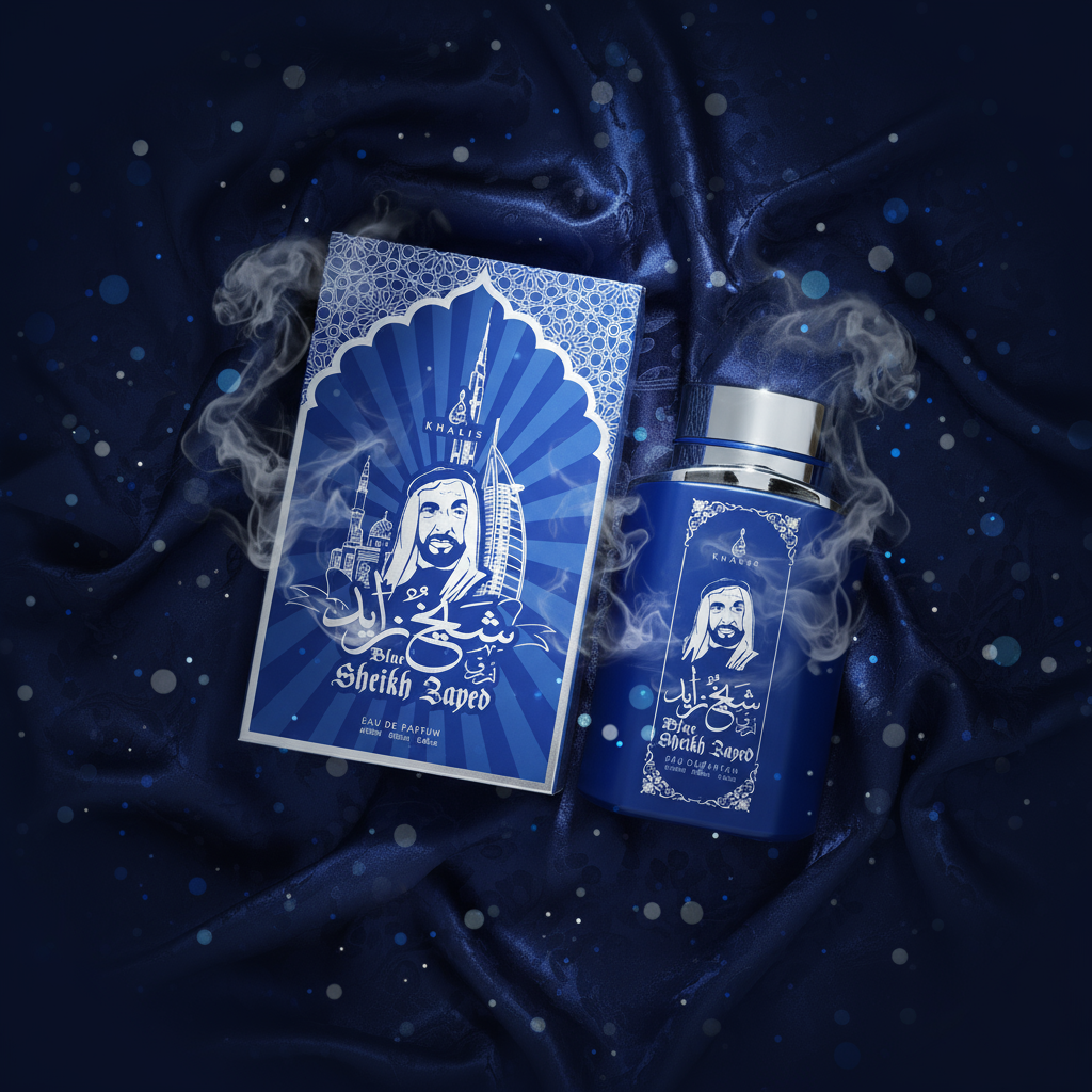 100 ml Eau de Perfume SHEIKH ZAYED BLUE Pézsmás Oud Illat Férfiaknak 4 
