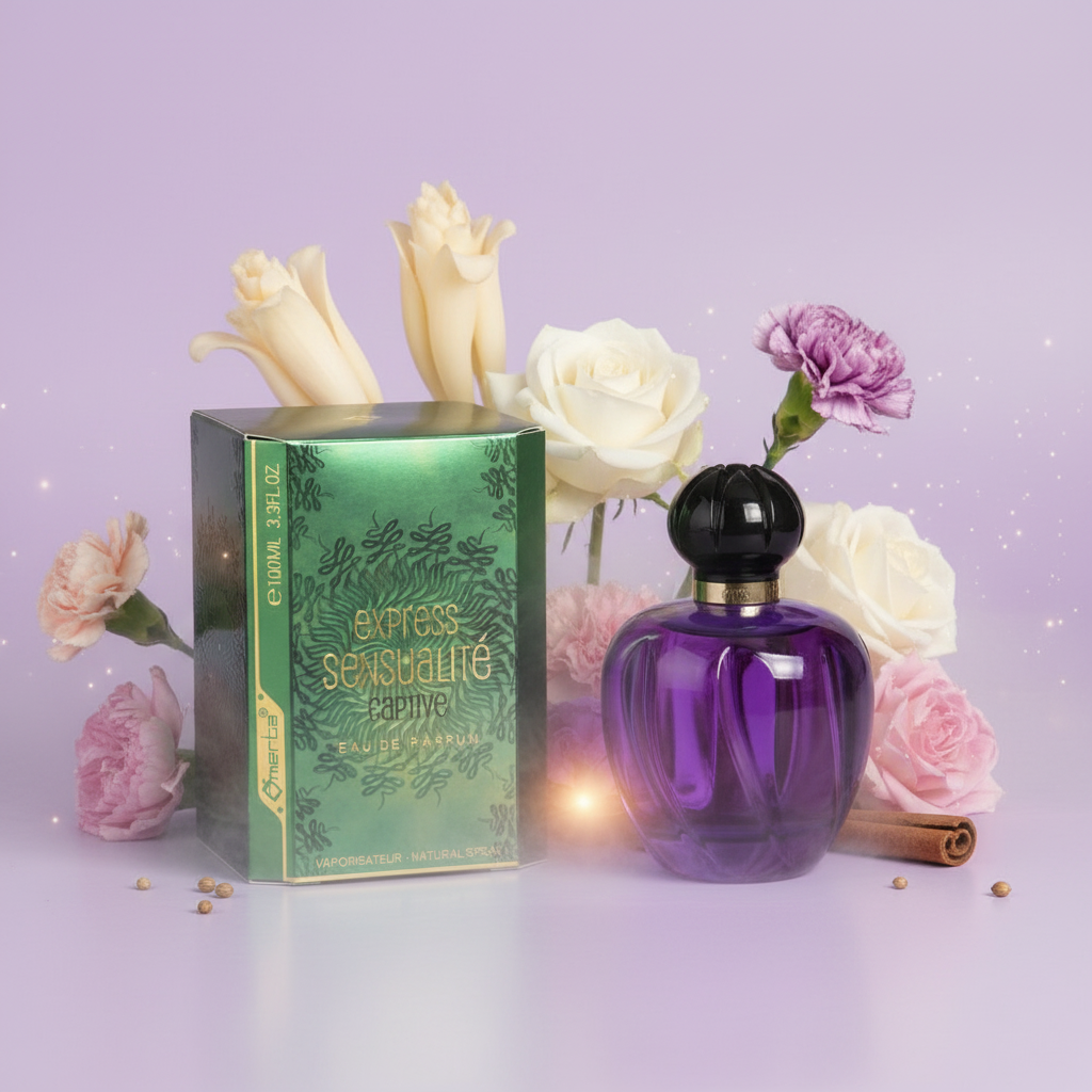100 ml Eau de Perfume "EXPRESS SENSUALITE CAPTIVE" Gyümölcsös Virágos Illat Nőknek, 6% illatolaj tartalommal 2 