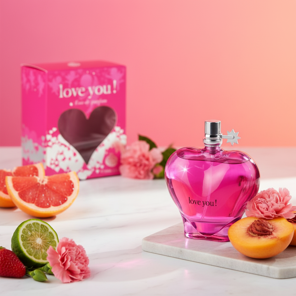 100 ml Eau de Parfum  "Love You Pink" Gyümölcsös - Citrusos Illat Nőknek 9 