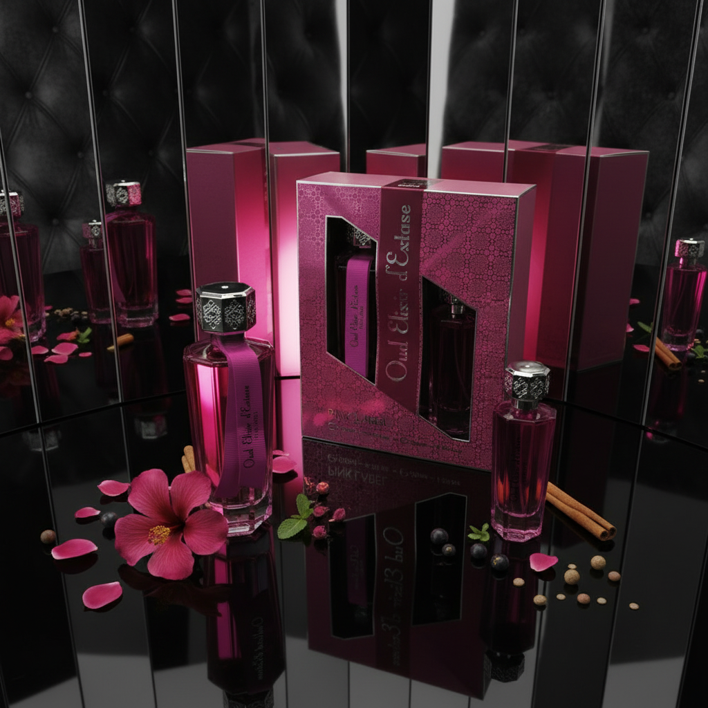 EDP 100ml + 30 ml "Oud Elixir Pink" - virágos-keleties illat