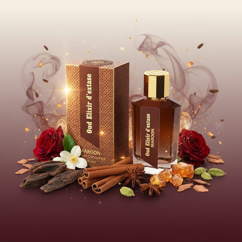 EDP 100ml "Oud Elixir D’extase Maroon" - keleties-fás illat 6 