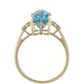 Arany Gyűrű Paraiba Kék Topázzal és Természetes Cirkónnal