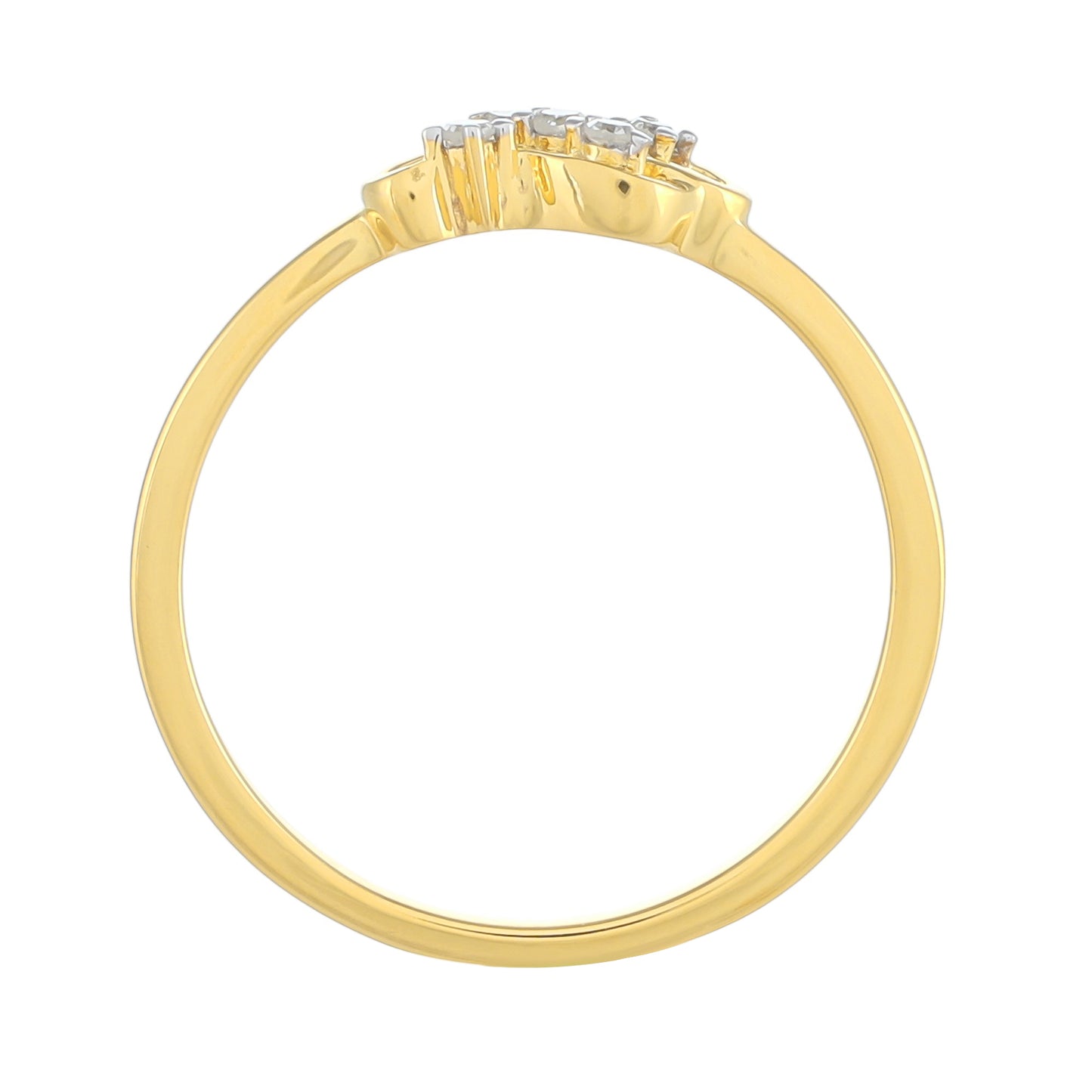 Arannyal Bevont Ezüst Gyűrű Fehér Gyémánttal