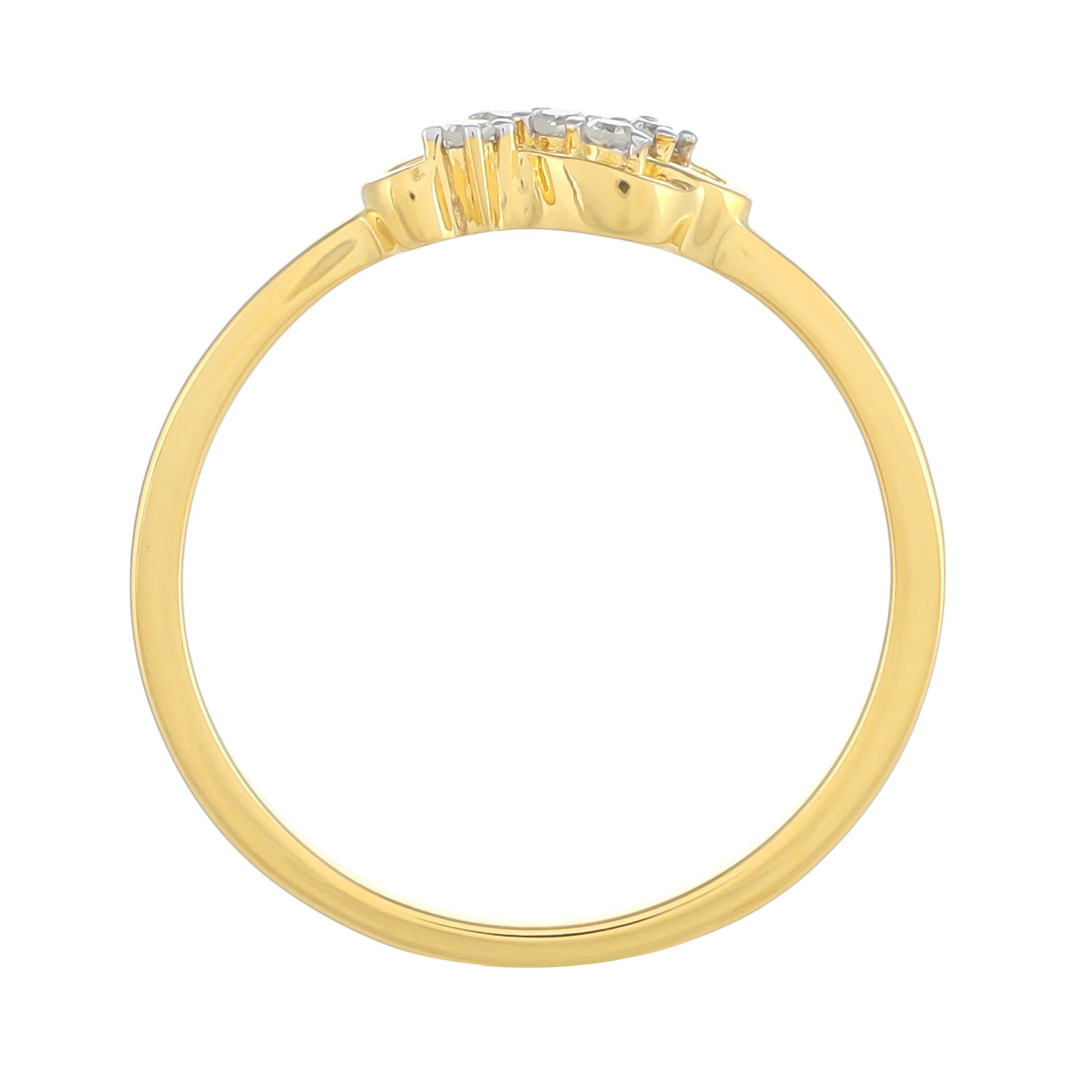 Arannyal Bevont Ezüst Gyűrű Fehér Gyémánttal 4 