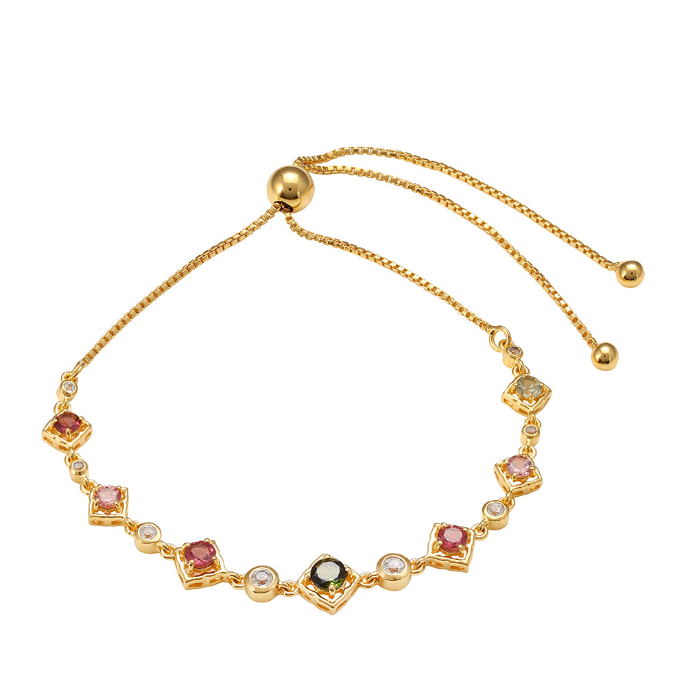 Arannyal Bevont Ezüst Karkötő Pelmadulla-i Szivárvány Turmalinnal és Fehér Topázzal 1 