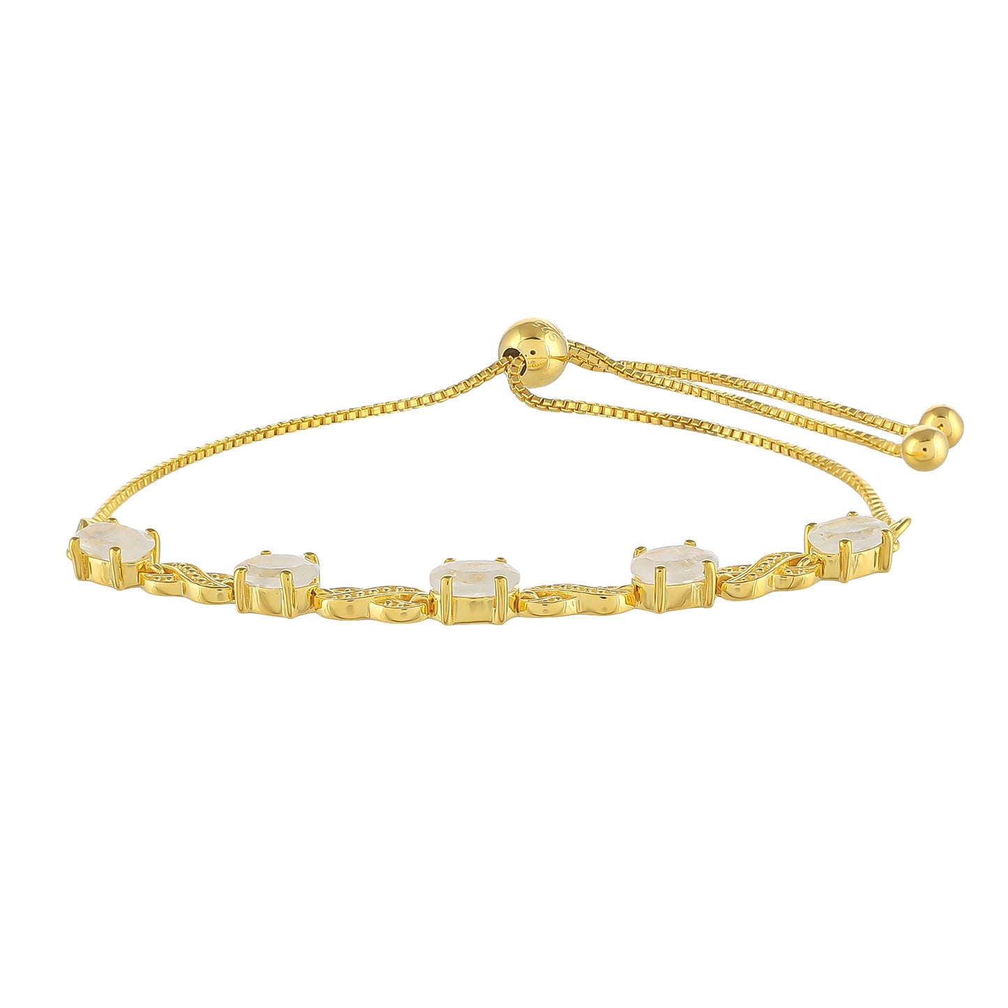 Arannyal Bevont Ezüst Karkötő Szivárvány Holdkővel