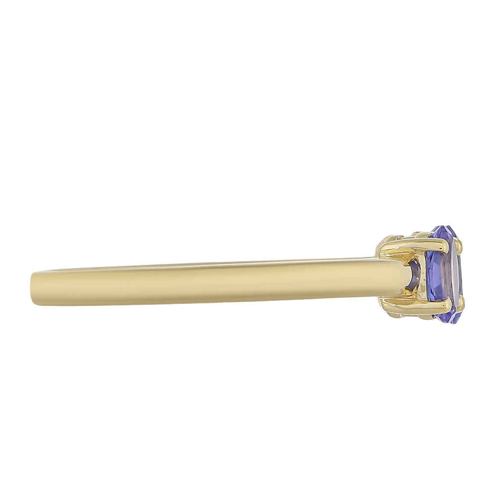 9 Karátos Arany Gyűrű "AAA" Osztályú Tanzanittal 2 