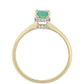 9 Karátos Arany Gyűrű Brazil Smaragddal és Fehér Topázzal