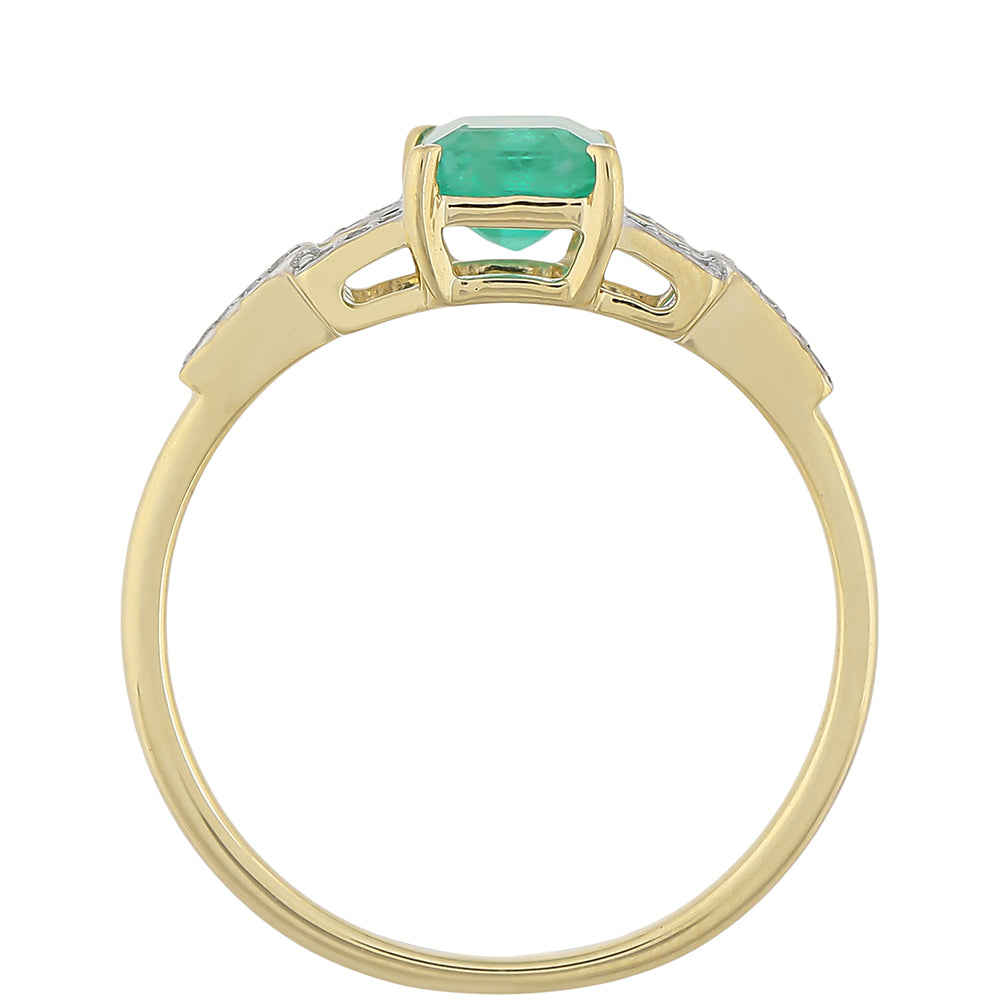 9 Karátos Arany Gyűrű Brazil Smaragddal és Fehér Topázzal
