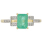 9 Karátos Arany Gyűrű Brazil Smaragddal és Fehér Topázzal
