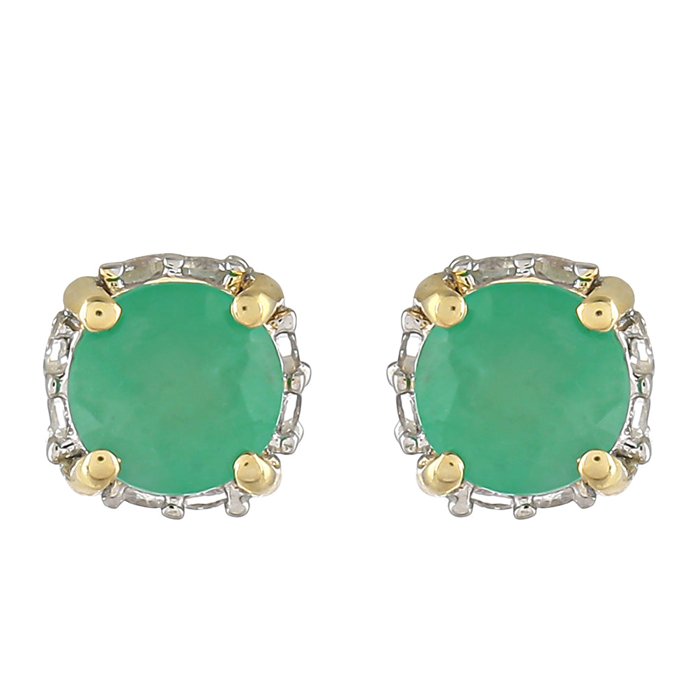 9 Karátos Arany Fülbevaló Brazil Smaragddal és Fehér Topázzal 1 