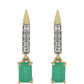 9 Karátos Arany Fülbevaló Brazil Smaragddal és Fehér Topázzal