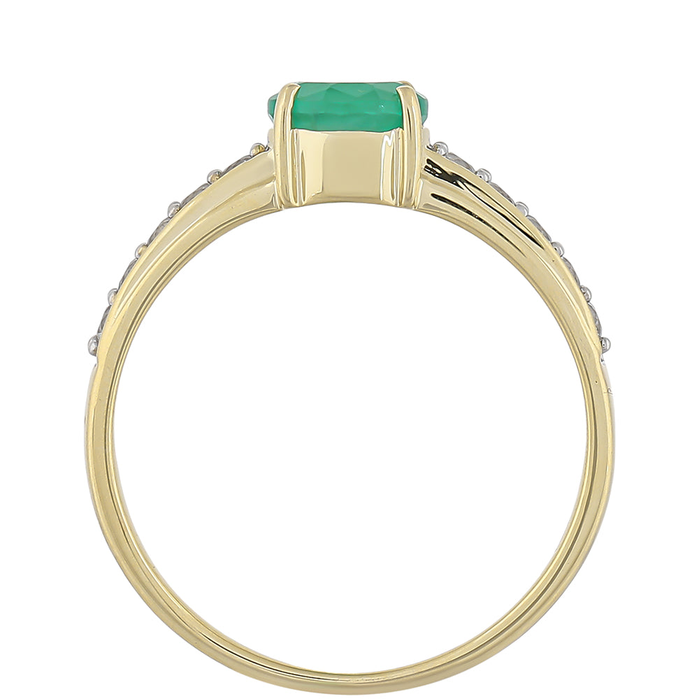 9 Karátos Arany Gyűrű Brazil Smaragddal és Fehér Topázzal 4 