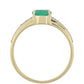 9 Karátos Arany Gyűrű Brazil Smaragddal és Fehér Topázzal