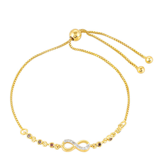 Arannyal Bevont Ezüst Karkötő Vörös Gyémánttal és Fehér Gyémánttal