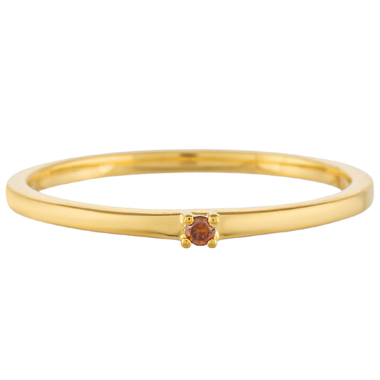 Arannyal Bevont Ezüst Gyűrű Vörös Gyémánttal