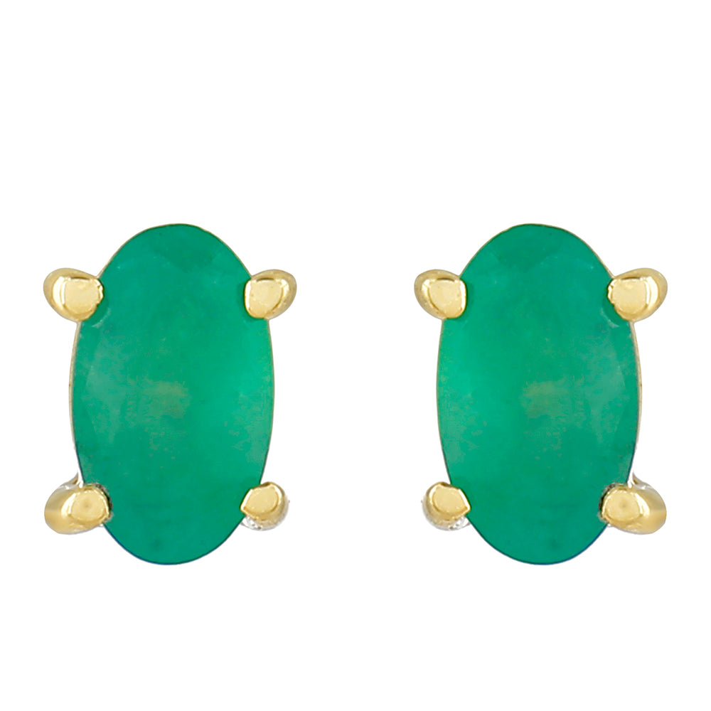 9 Karátos Arany Fülbevaló Brazil Smaragddal 1 