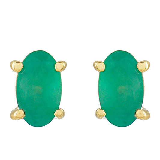 9 Karátos Arany Fülbevaló Brazil Smaragddal