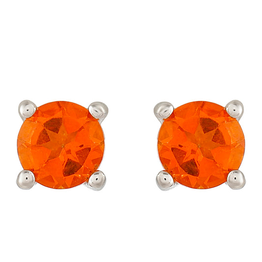 Ezüst Fülbevaló Padparadschai Kvarccal