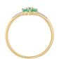 9 Karátos Arany Gyűrű Brazil Smaragddal és Természetes Cirkónnal