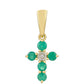 Kereszt 9 Karátos Arany Medál Brazil Smaragddal és Természetes Cirkónnal