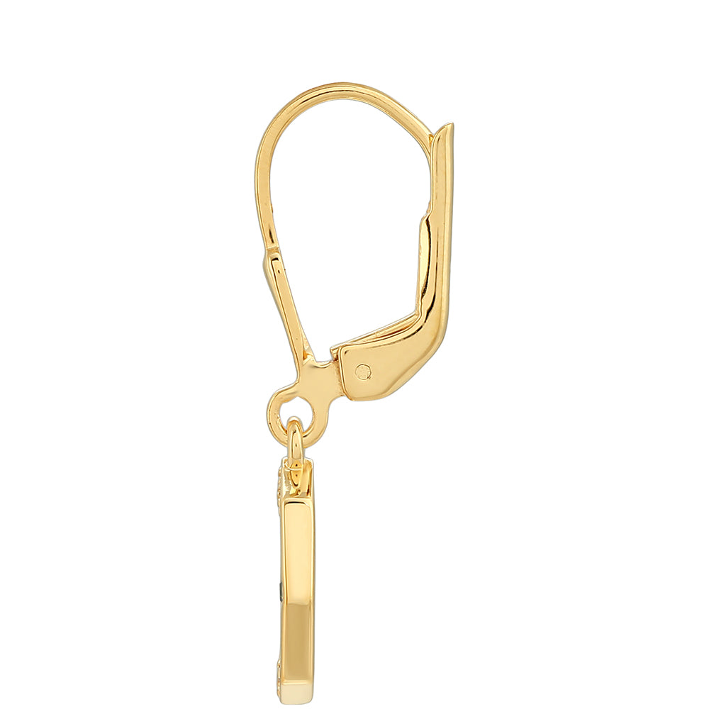 Arannyal Bevont Ezüst Fülbevaló Zöld Gyémánttal 2 