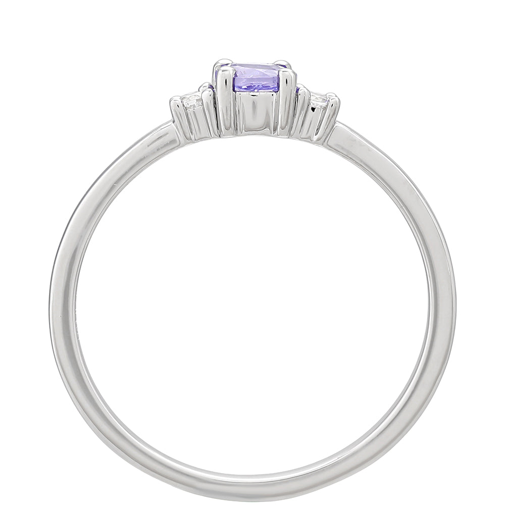 Ezüst Gyűrű "AAA" Osztályú Tanzanittal és Fehér Topázzal 4 