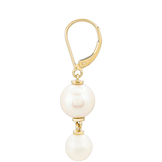 9 Karátos Arany Fülbevaló Fehér Édesvízi Kagylógyönggyel