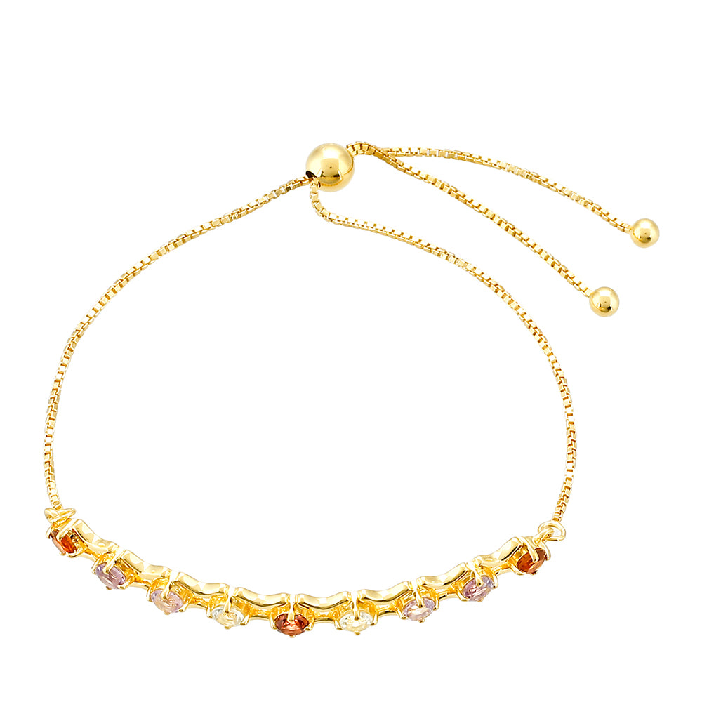 Arannyal Bevont Ezüst Karkötő Ametiszttel és Madeirai Citrinnel 2 