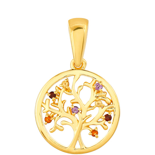 Arannyal Bevont Ezüst Medál Ametiszttel és Madeirai Citrinnel