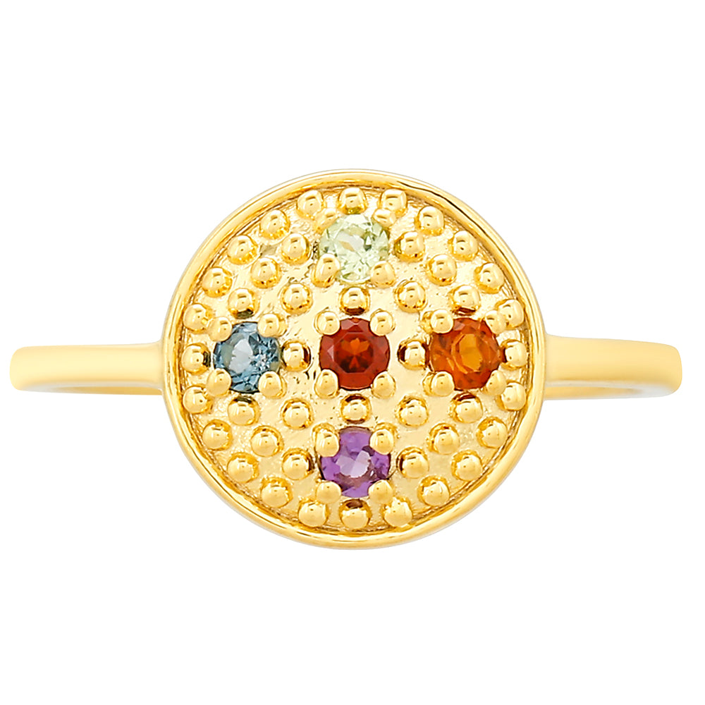 Arannyal Bevont Ezüst Gyűrű Ametiszttel és Madeirai Citrinnel 1 