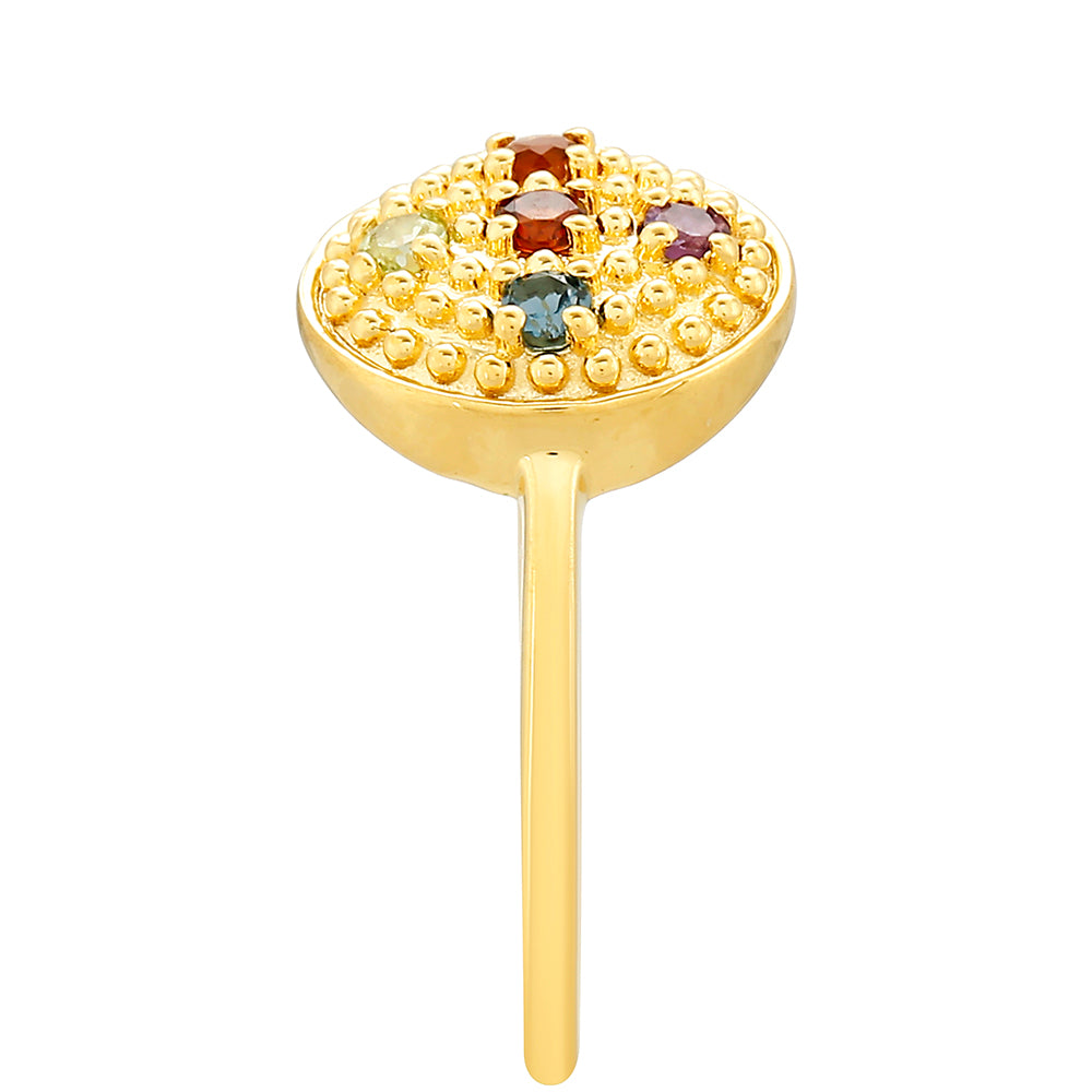 Arannyal Bevont Ezüst Gyűrű Ametiszttel és Madeirai Citrinnel