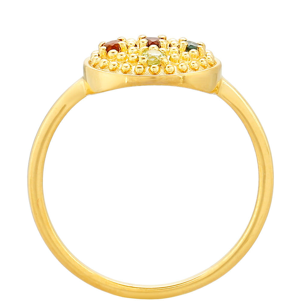 Arannyal Bevont Ezüst Gyűrű Ametiszttel és Madeirai Citrinnel 4 