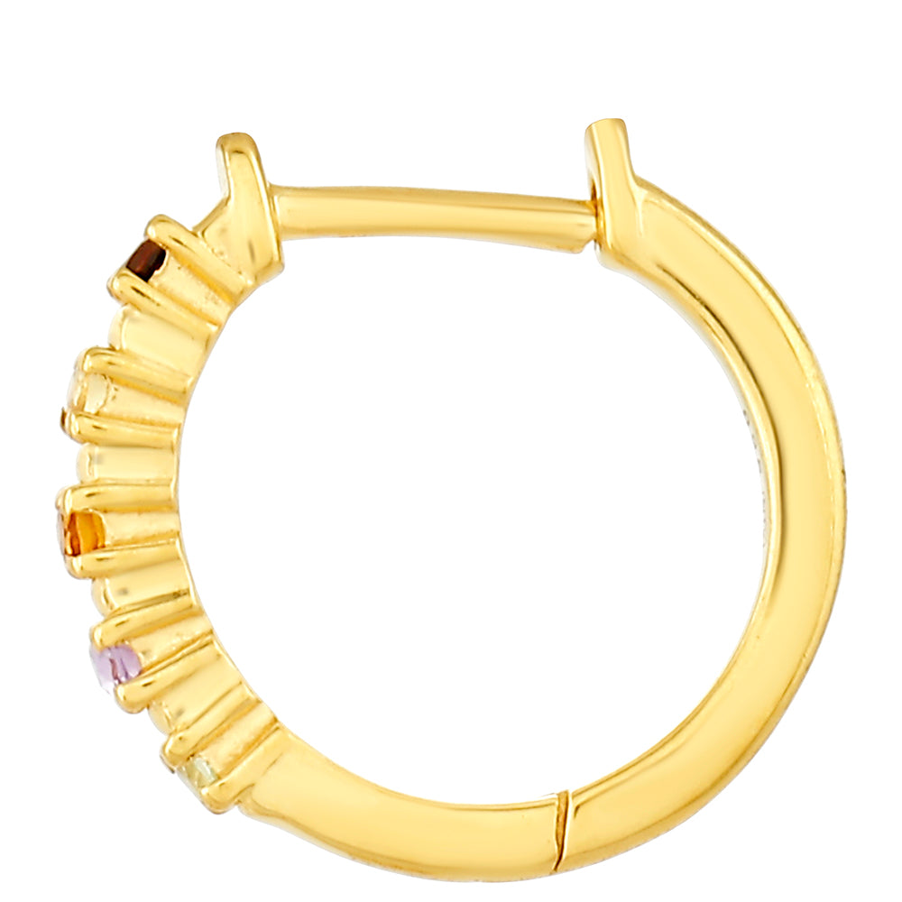 Arannyal Bevont Ezüst Fülbevaló Ametiszttel és Madeirai Citrinnel